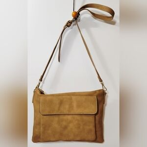 Shiraleah Chicago Tan Crossbody Handbag With Strap Synthetic Material